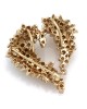 Diamond Cluster Open Heart Pin in Yellow Gold